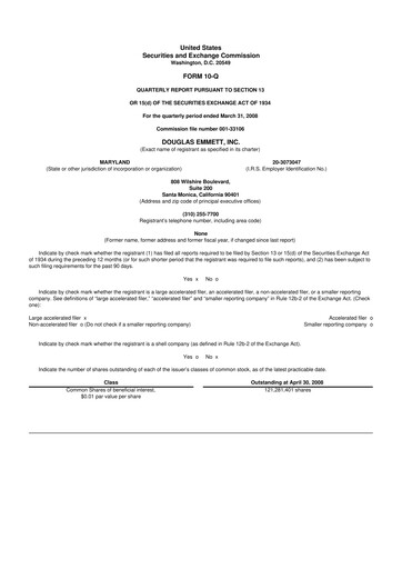 Thumbnail Douglas Emmett 10-Q Quarterly Report FY 