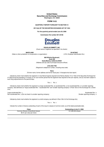 Thumbnail Douglas Emmett 10-Q Quarterly Report FY 