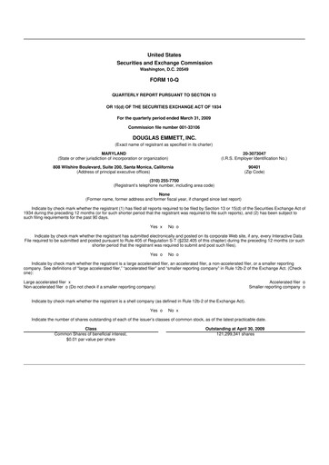 Thumbnail Douglas Emmett 10-Q Quarterly Report FY 