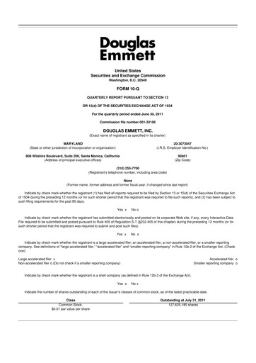 Thumbnail Douglas Emmett 10-Q Quarterly Report FY2011 