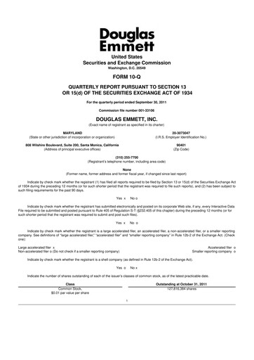 Thumbnail Douglas Emmett 10-Q Quarterly Report FY2011 