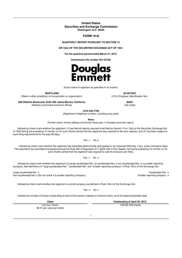 Thumbnail Douglas Emmett 10-Q Quarterly Report FY2012 