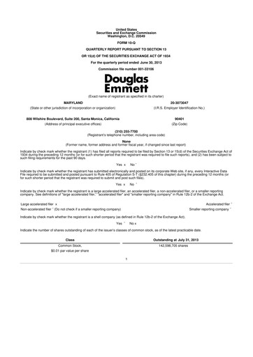 Thumbnail Douglas Emmett 10-Q Quarterly Report FY2013 