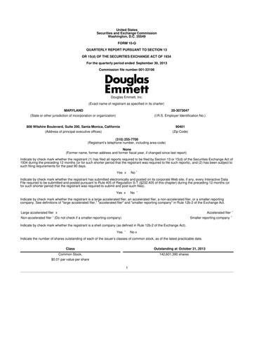 Thumbnail Douglas Emmett 10-Q Quarterly Report FY2013 