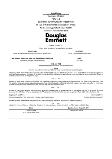 Thumbnail Douglas Emmett 10-Q Quarterly Report FY2014 