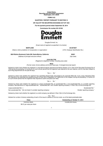 Thumbnail Douglas Emmett 10-Q Quarterly Report FY2014 