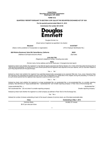 Thumbnail Douglas Emmett 10-Q Quarterly Report FY2015 