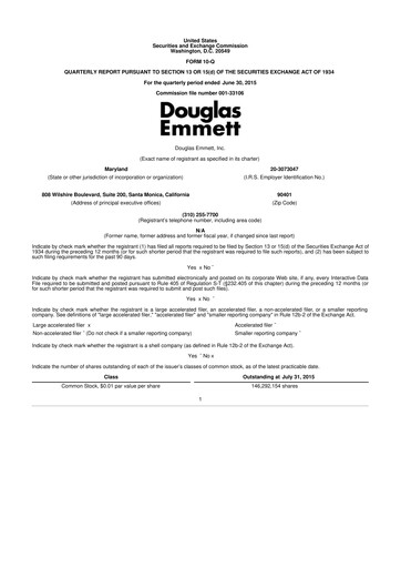 Thumbnail Douglas Emmett 10-Q Quarterly Report FY2015 