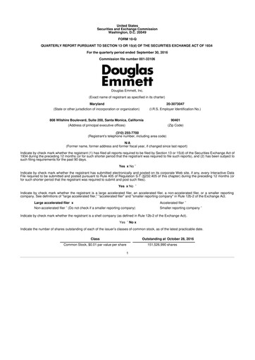 Thumbnail Douglas Emmett 10-Q Quarterly Report FY2016 