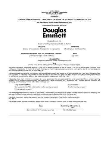 Thumbnail Douglas Emmett 10-Q Quarterly Report FY2017 