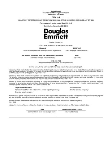 Thumbnail Douglas Emmett 10-Q Quarterly Report FY2018 