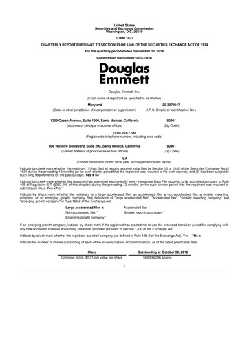 Thumbnail Douglas Emmett 10-Q Quarterly Report FY2018 