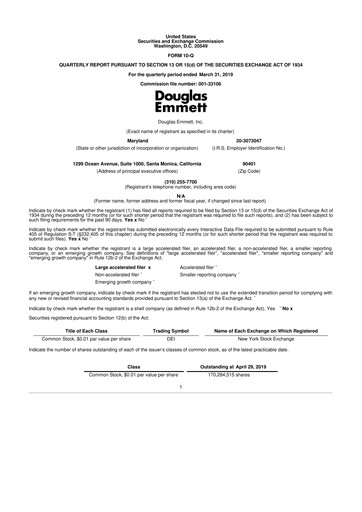 Thumbnail Douglas Emmett 10-Q Quarterly Report FY2019 