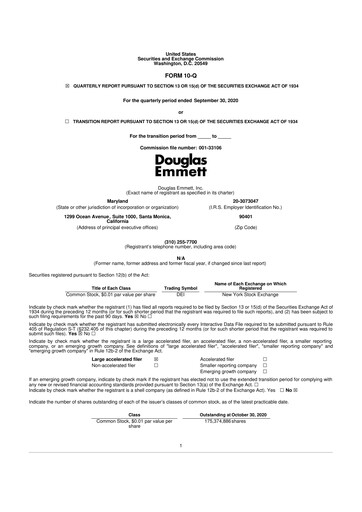 Thumbnail Douglas Emmett 10-Q Quarterly Report FY2020 