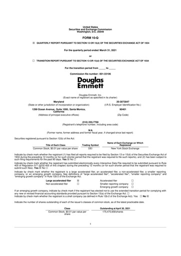 Thumbnail Douglas Emmett 10-Q Quarterly Report FY2021 