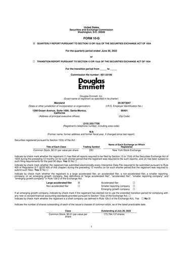 Thumbnail Douglas Emmett 10-Q Quarterly Report FY2022 