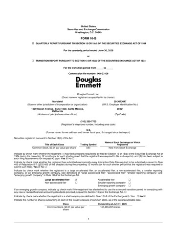 Miniature Douglas Emmett 10-Q Rapport trimestriel 2026 