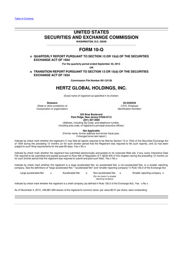 Thumbnail Herc Holdings
 10-Q Quarterly Report FY2013 