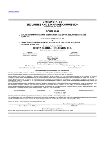 Thumbnail Herc Holdings
 10-K Annual Report 2015