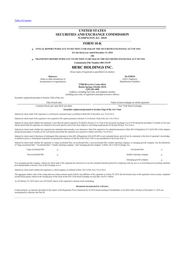 Thumbnail Herc Holdings
 10-K Annual Report 2018