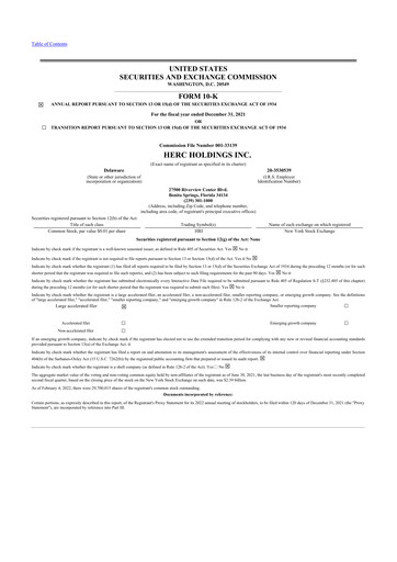 Thumbnail Herc Holdings
 10-K Annual Report 2021