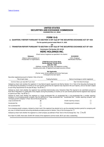 Thumbnail Herc Holdings
 10-Q Quarterly Report FY2025 
