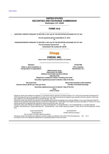 Thumbnail Chegg
 10-Q Quarterly Report FY2015 