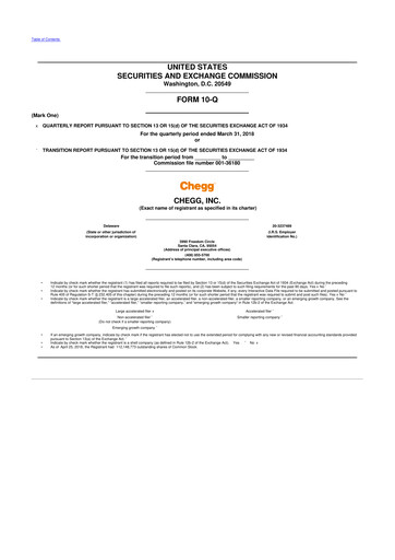 Thumbnail Chegg
 10-Q Quarterly Report FY2018 