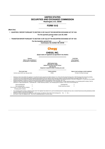 Thumbnail Chegg
 10-Q Quarterly Report FY2020 