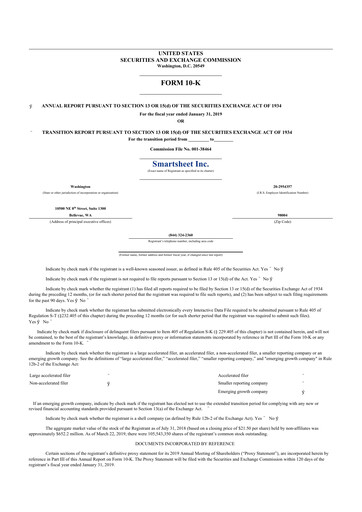 Thumbnail Smartsheet 10-K Annual Report 2019