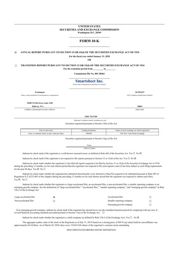 Thumbnail Smartsheet 10-K Annual Report 2020