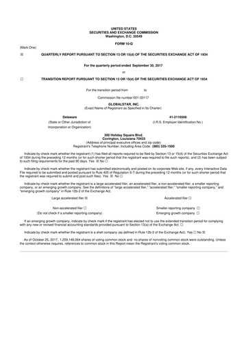 Thumbnail Globalstar
 10-Q Quarterly Report FY2017 