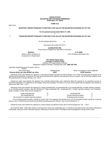 Thumbnail Globalstar
 10-Q Quarterly Report FY2022 