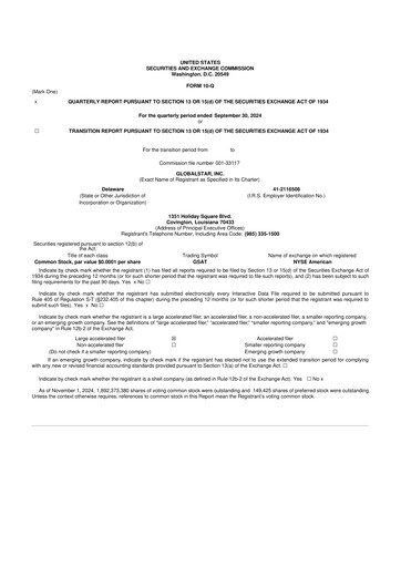 Thumbnail Globalstar
 10-Q Quarterly Report FY2024 