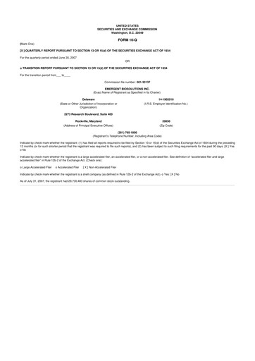 Thumbnail Emergent BioSolutions
 10-Q Quarterly Report FY 