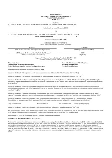 Thumbnail Emergent BioSolutions
 10-K Annual Report 2011