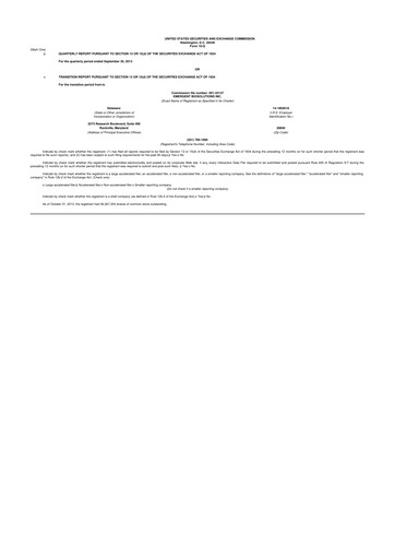 Thumbnail Emergent BioSolutions
 10-Q Quarterly Report FY2013 