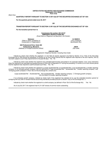 Thumbnail Emergent BioSolutions
 10-Q Quarterly Report FY2017 