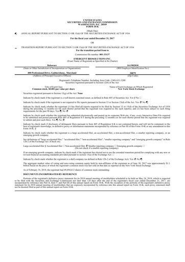 Thumbnail Emergent BioSolutions
 10-K Annual Report 2017