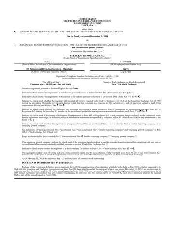 Thumbnail Emergent BioSolutions
 10-K Annual Report 2018