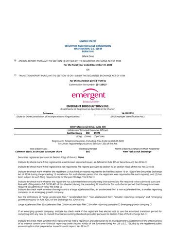 Thumbnail Emergent BioSolutions
 10-K Annual Report 2020