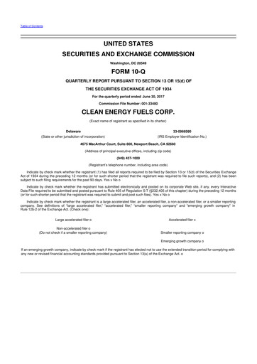 Thumbnail Clean Energy Fuels 10-Q Quarterly Report FY2017 