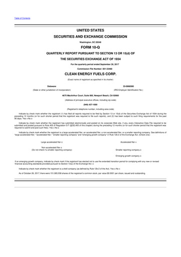 Thumbnail Clean Energy Fuels 10-Q Quarterly Report FY2017 