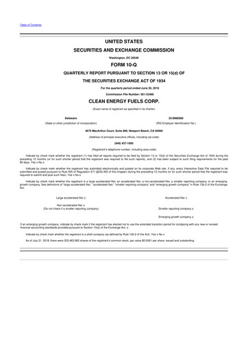 Thumbnail Clean Energy Fuels 10-Q Quarterly Report FY2018 