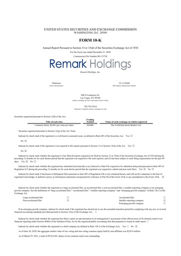 Thumbnail Remark Holdings 10-K Annual Report 2020