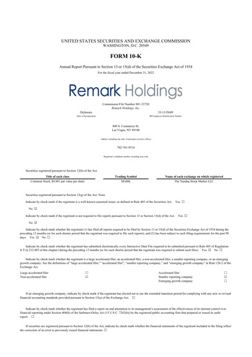 Thumbnail Remark Holdings 10-K Annual Report 2022