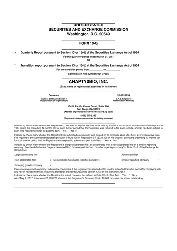 Thumbnail AnaptysBio 10-Q Quarterly Report FY2017 