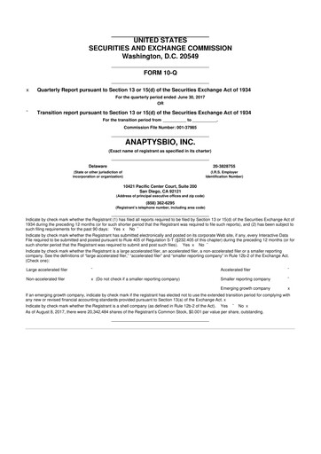 Thumbnail AnaptysBio 10-Q Quarterly Report FY2017 
