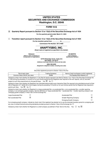 Thumbnail AnaptysBio 10-Q Quarterly Report FY2023 