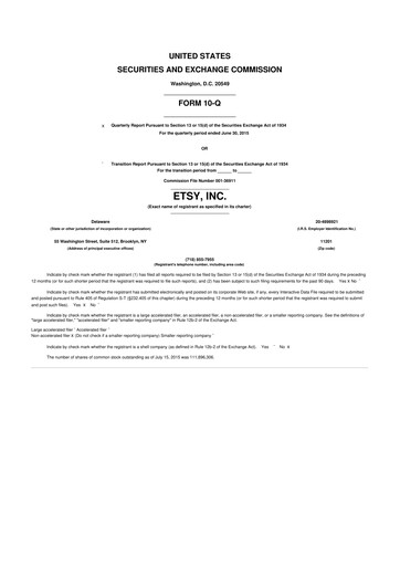 Thumbnail Etsy 10-Q Quarterly Report FY2015 